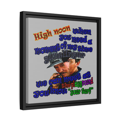 high noon - framed canvas art (light grey)