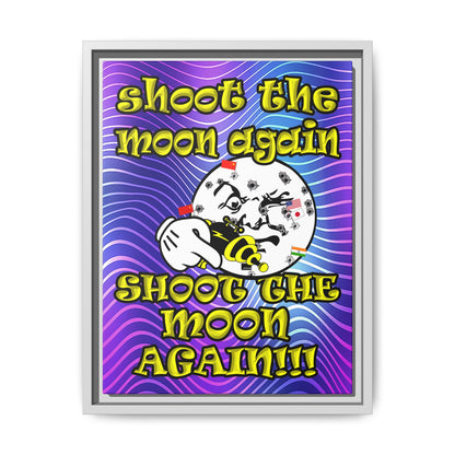 shoot the moon again - framed canvas art (purple wave)