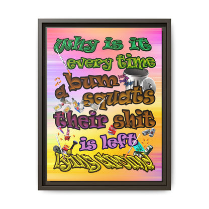 the bum's shit - framed canvas art (color blur)