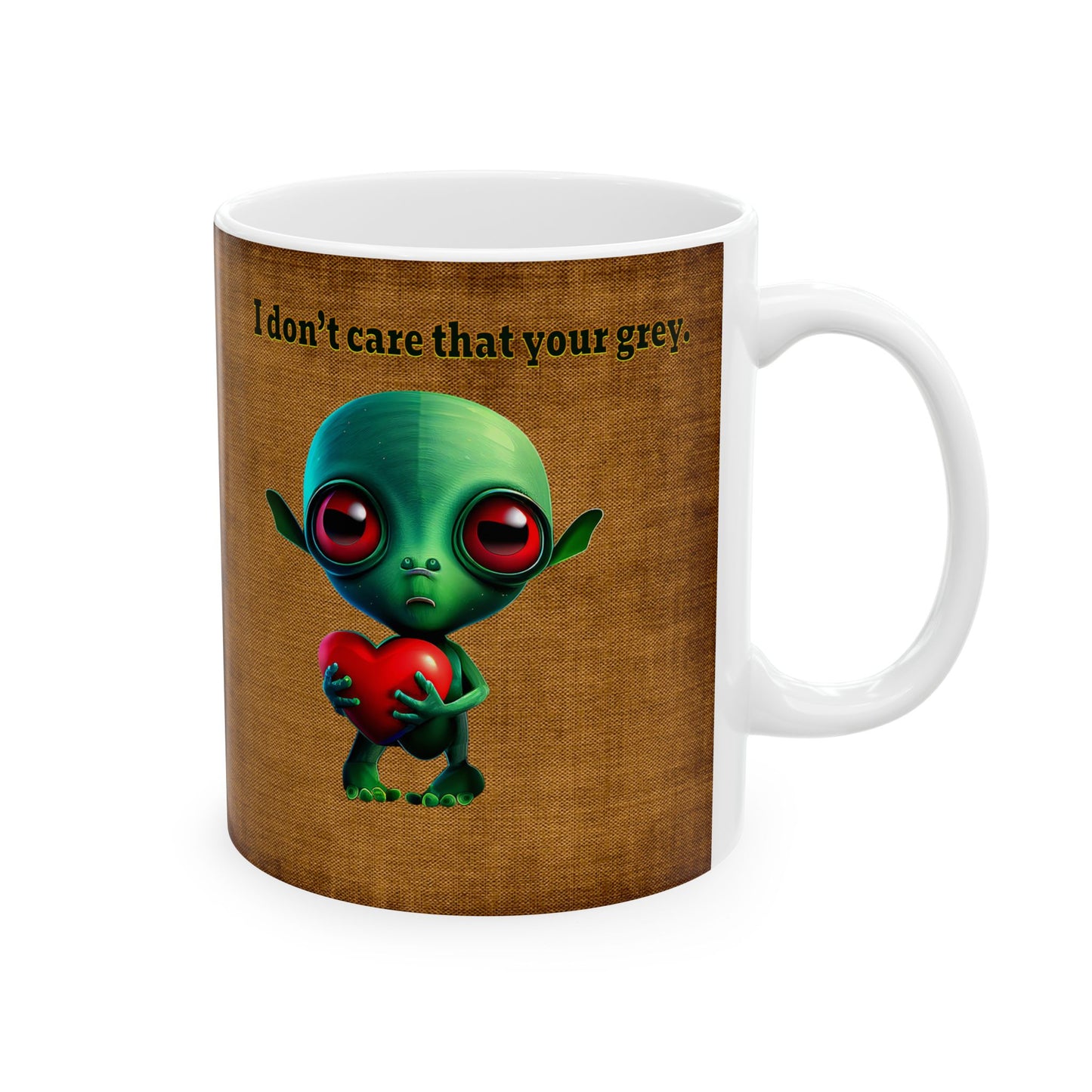 I don't care that your grey - White Mug (brown papyrus)