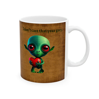 I don't care that your grey - White Mug (brown papyrus)