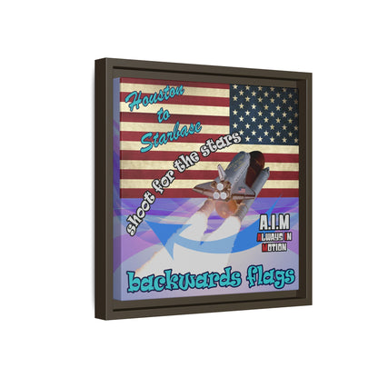 shoot for the stars - framed canvas art (light blue-pink wave)
