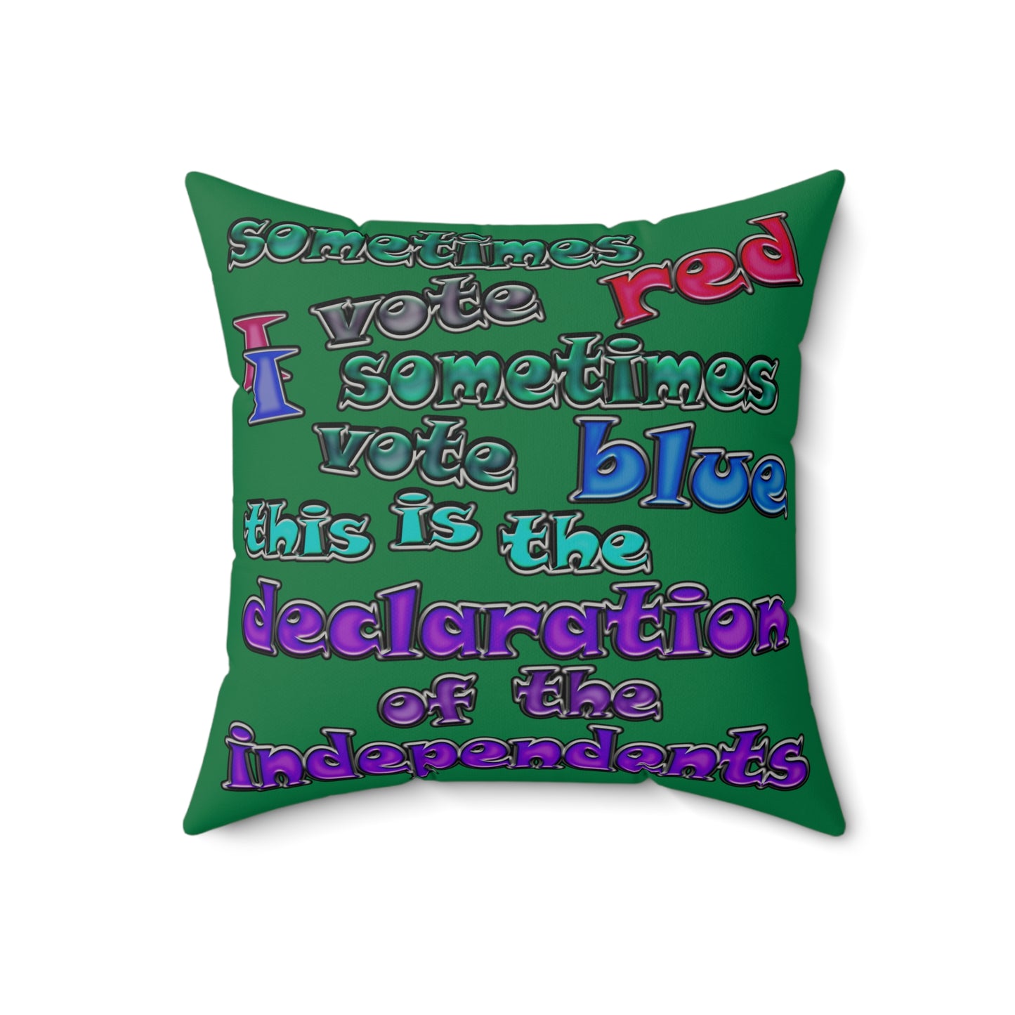 declaration of the independents - Faux Suede Square Pillow - (dark green)