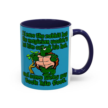 turtle race - Accent Mug (turquoise)