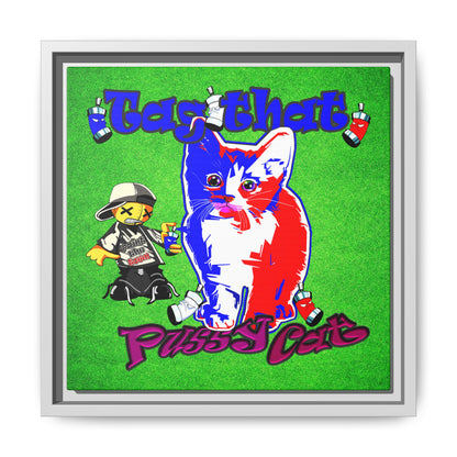 tag that - framed canvas art (green turf)