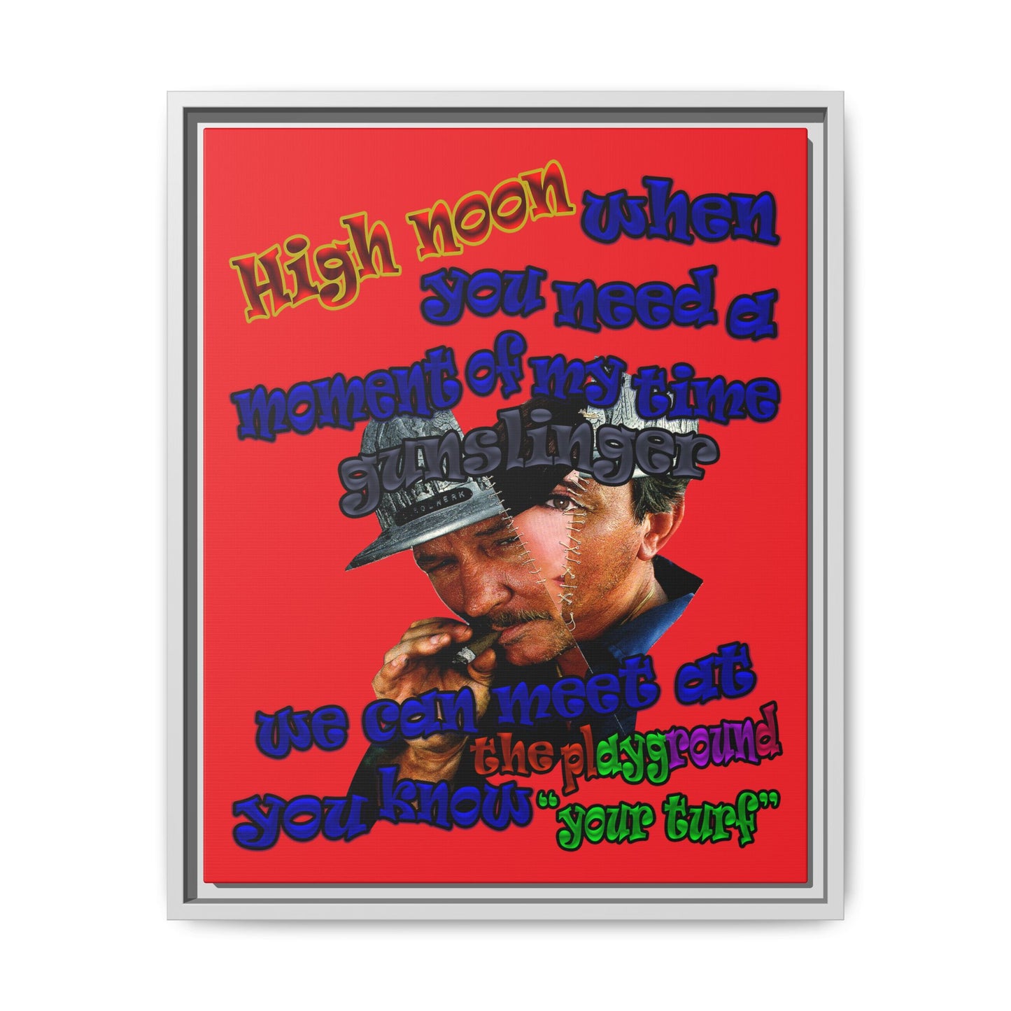 high noon - framed canvas art (red)