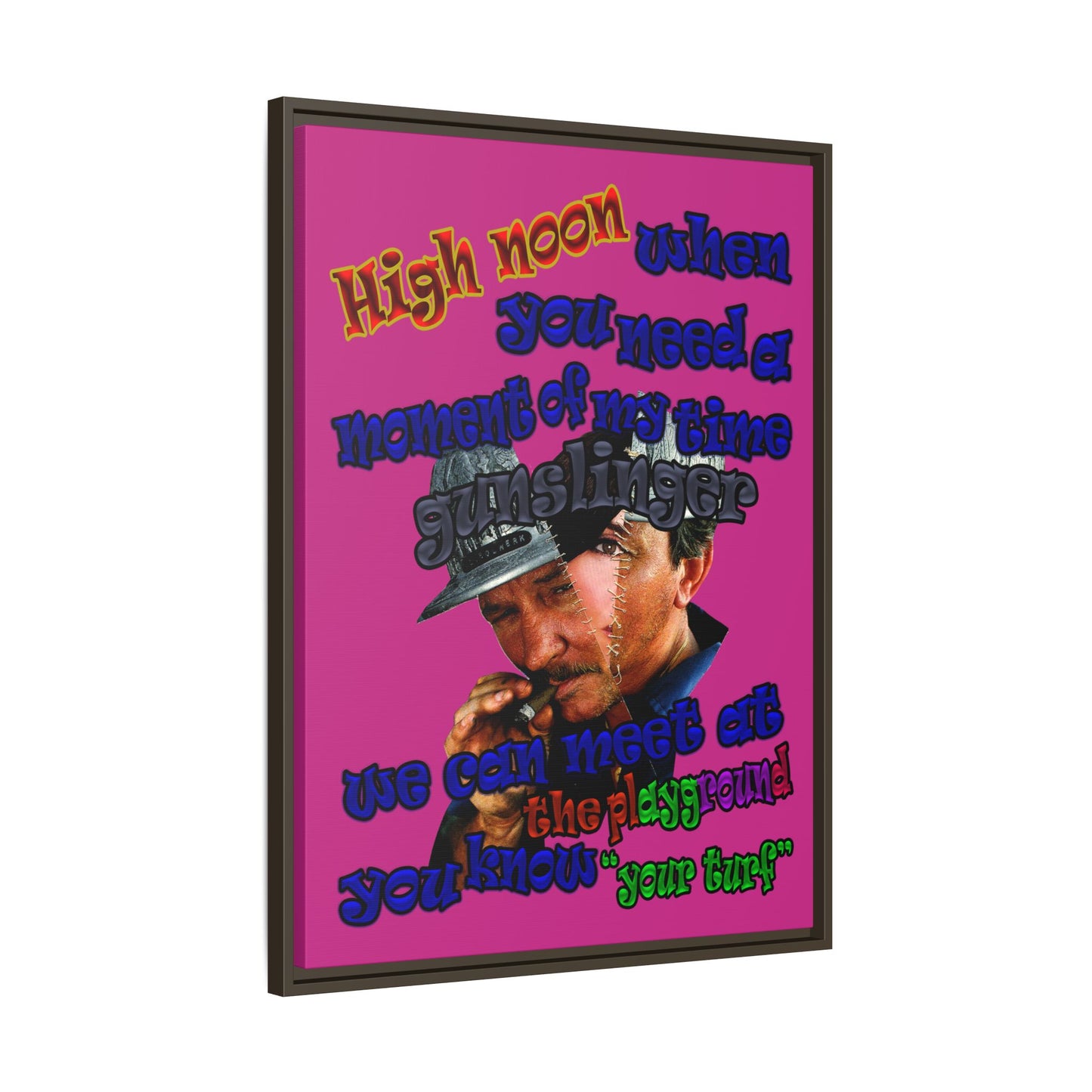 high noon - framed canvas art (pink)