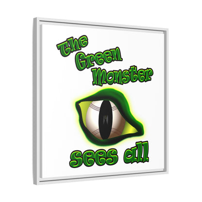 green monster - framed canvas art (white)