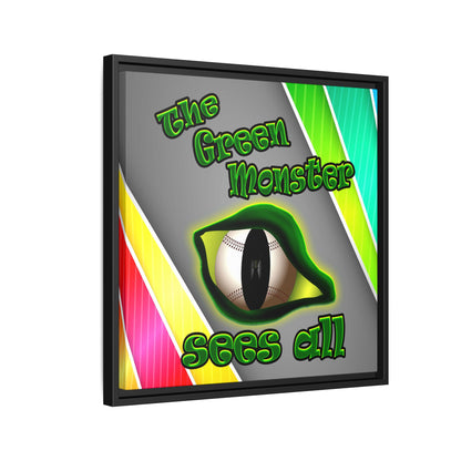 green monster - framed canvas art (rainbow split)