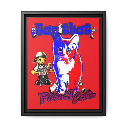 tag that - framed canvas art (red)