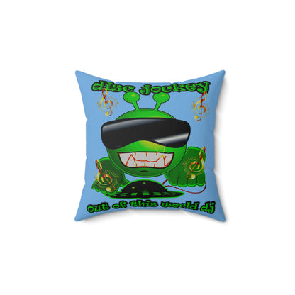disc jockey - Faux Suede Square Pillow - (light blue)