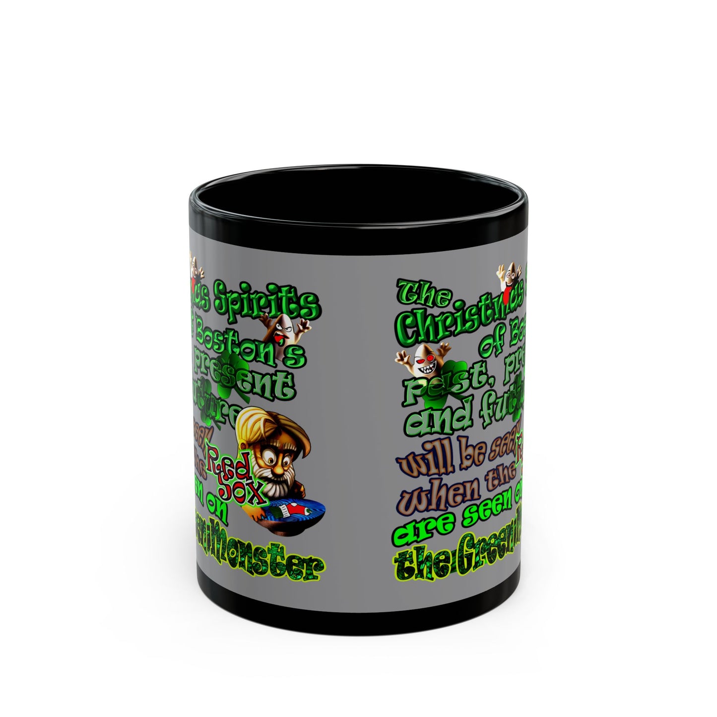 christmas spirits of boston - Black Mug (grey)
