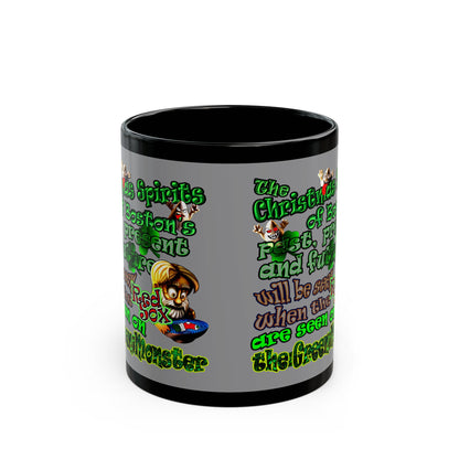 christmas spirits of boston - Black Mug (grey)