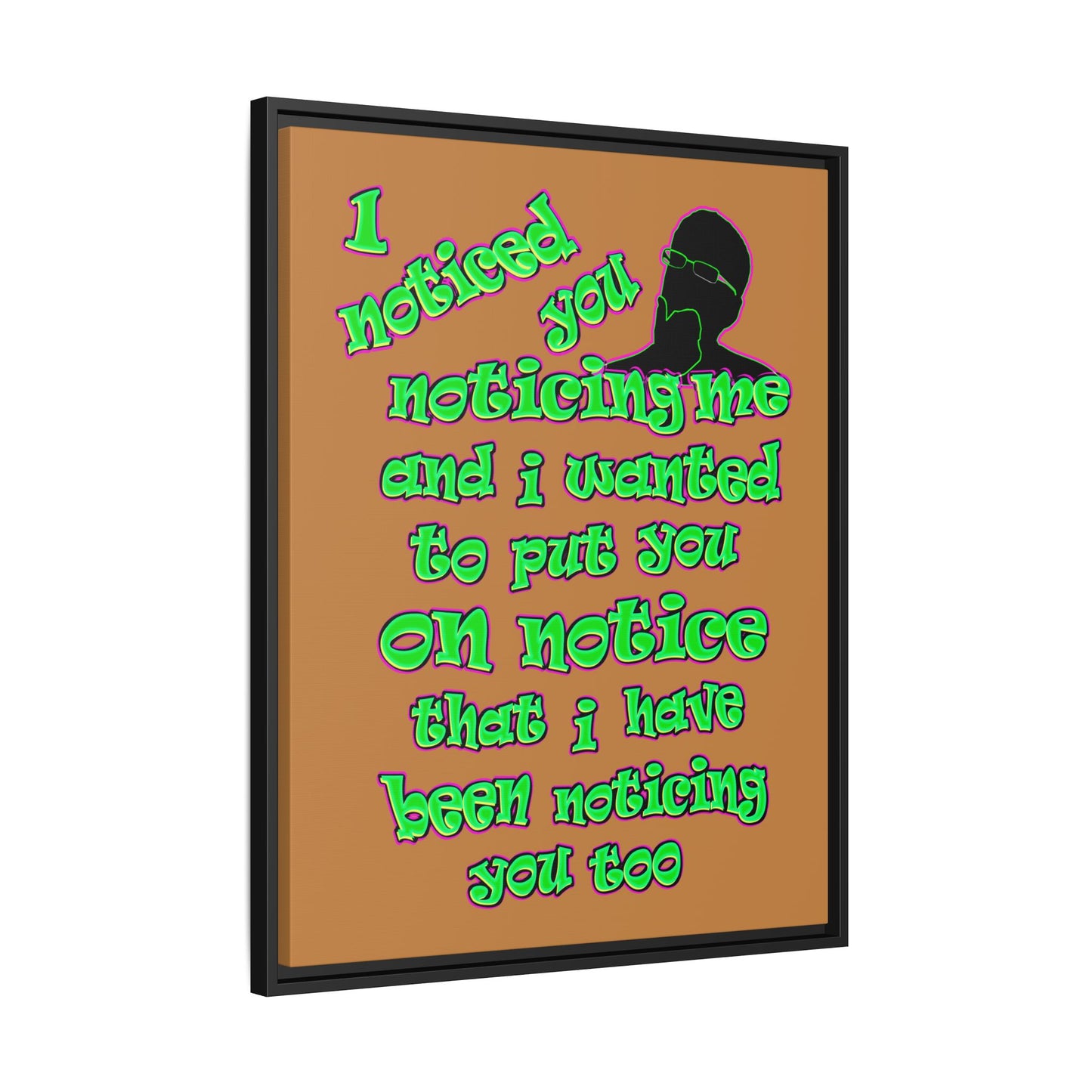 noticed you noticing - framed canvas art (light brown)