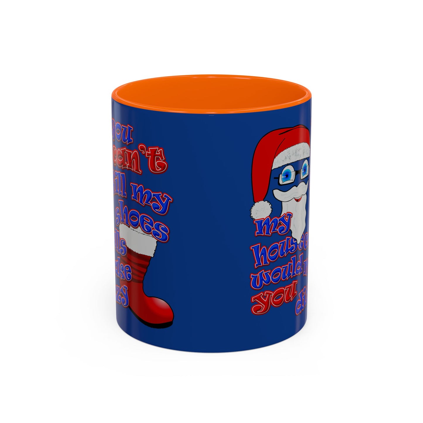 santa's shoes - Accent Mug (dark blue)