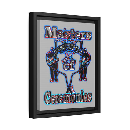 em cee squared - framed canvas art (light grey)