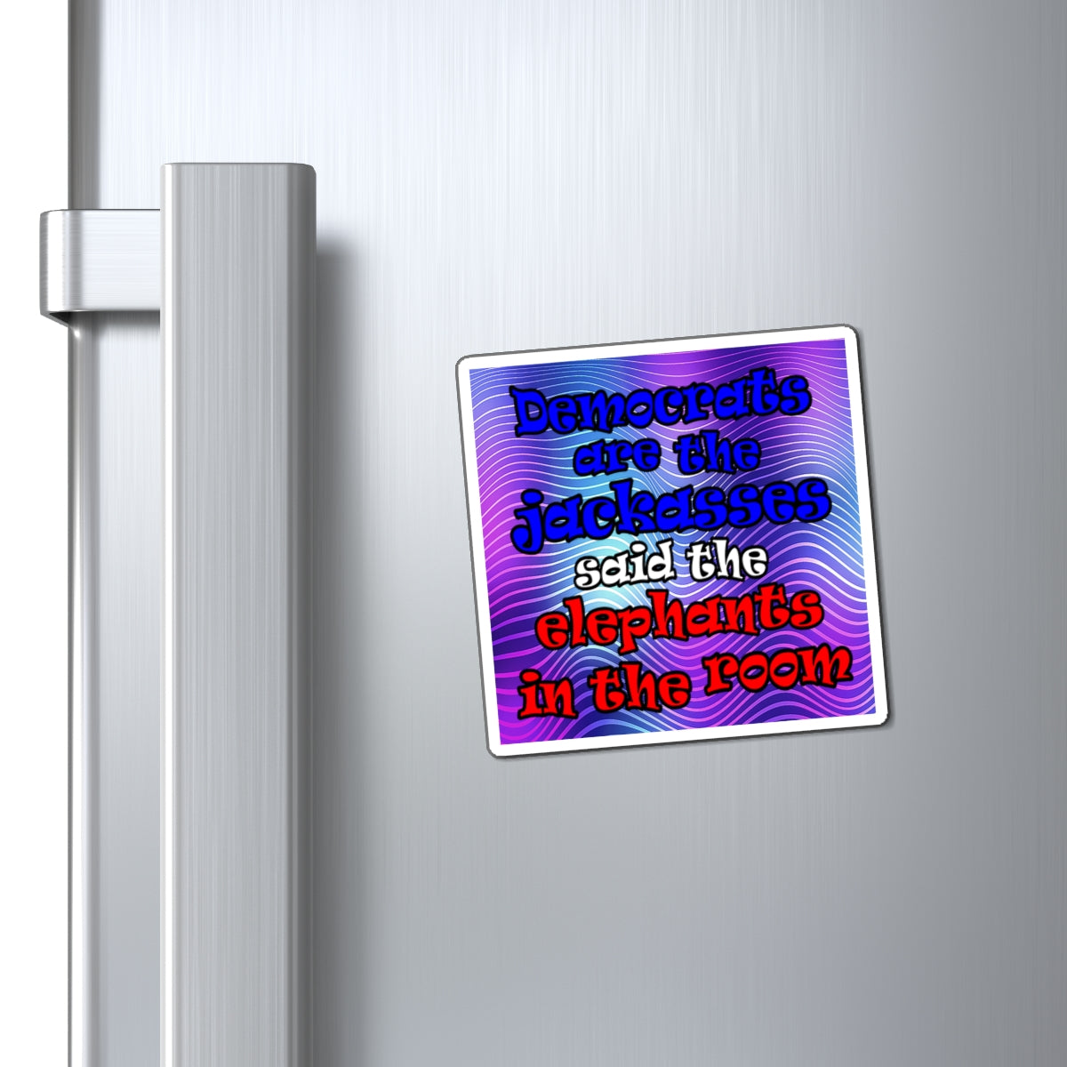 donkeys and elephants - Magnets - (purple wave)
