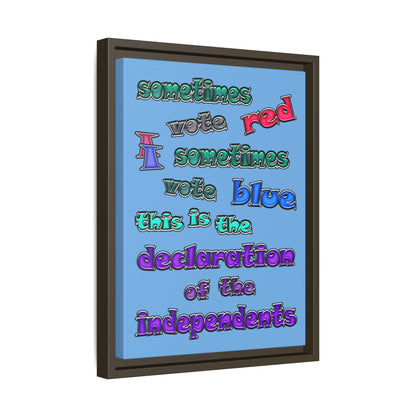 declaration of the independents - framed canvas art (light blue)