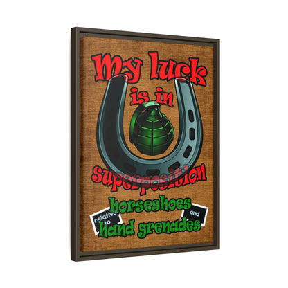 my luck - framed canvas art (brown papyrus)