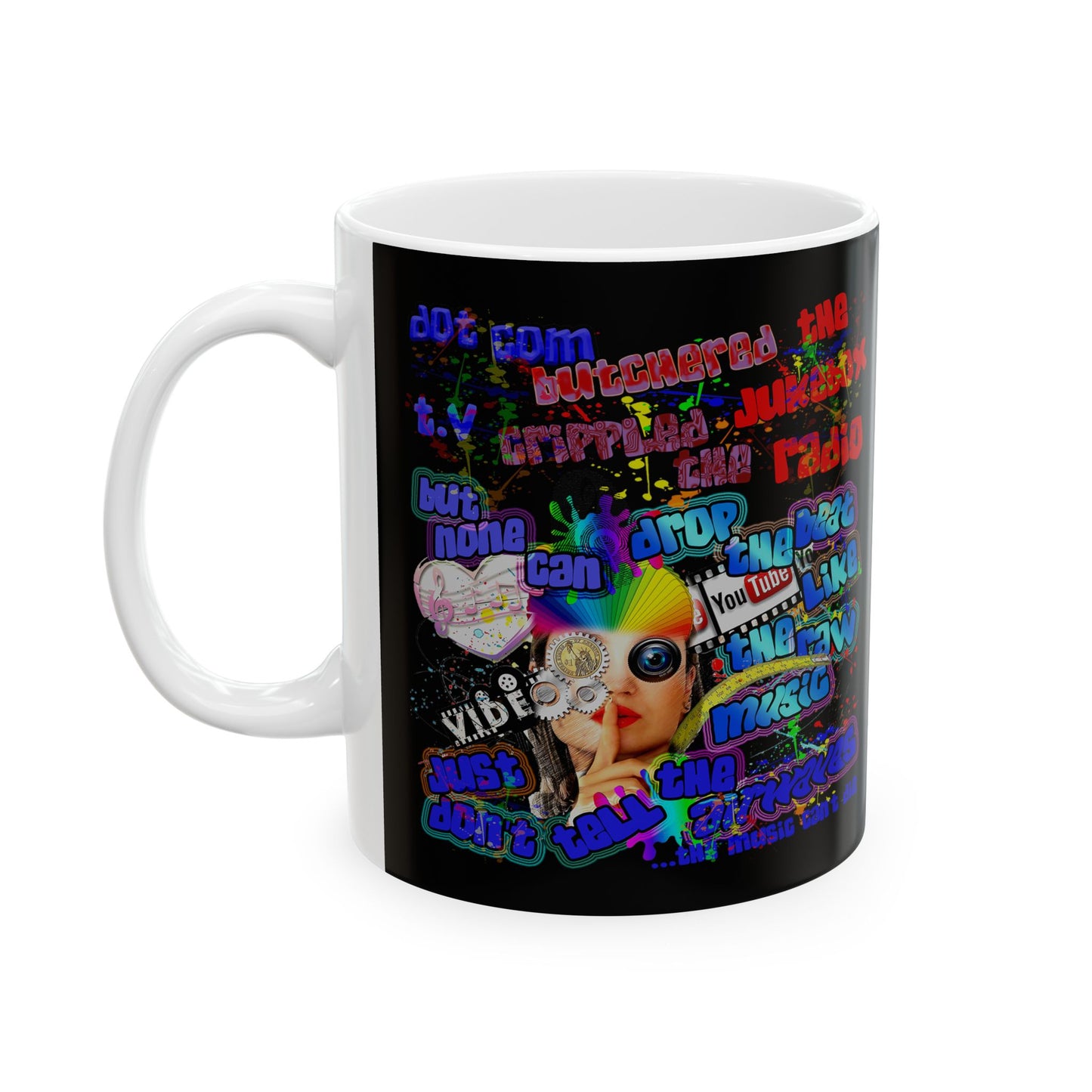 drop the beat - White Mug (black)