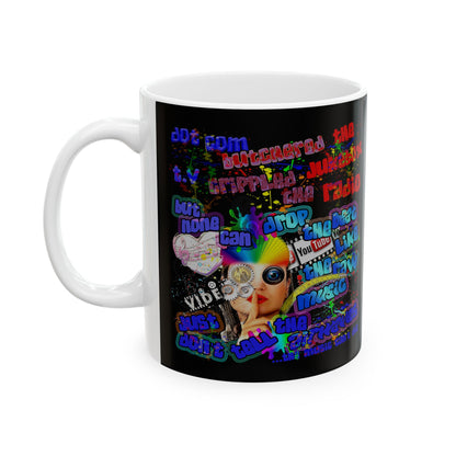 drop the beat - White Mug (black)