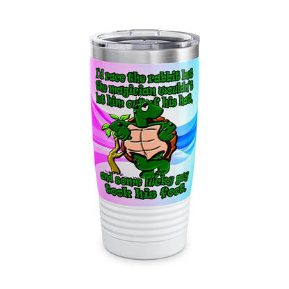turtle race - Ringneck Tumbler, 20oz (light blue-pink wave)