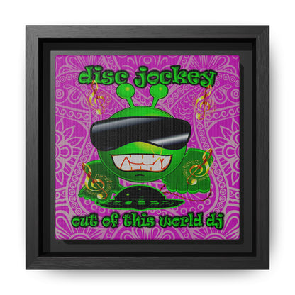 disc jockey - framed canvas art (pink swirl)