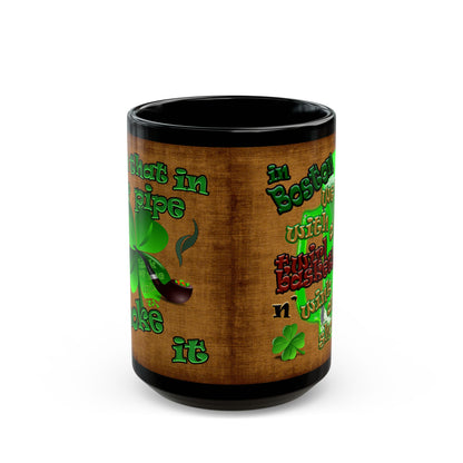 celtics logo - Black Mug (brown papyrus)