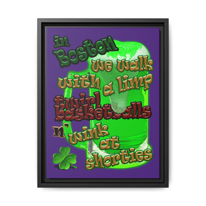 celtics logo - framed canvas art (purple)