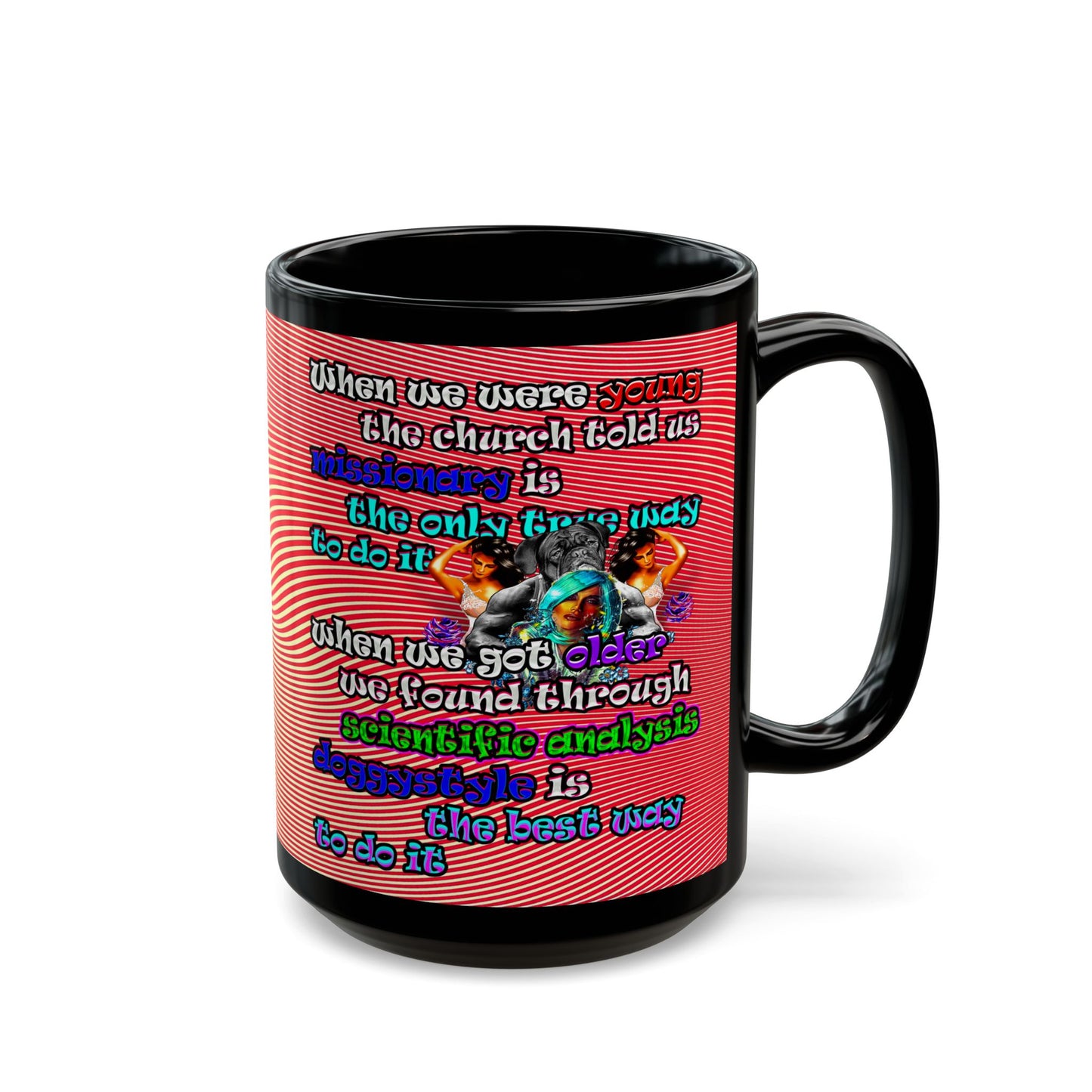 doggystyle - Black Mug (yellow-orange wave)