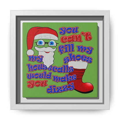 santa's shoes - framed canvas art (green)