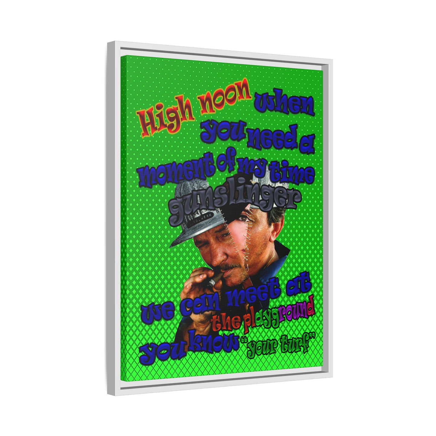 high noon - framed canvas art (logo green)