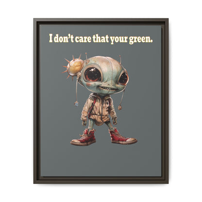 I don't care that your green - framed canvas art (dark grey)