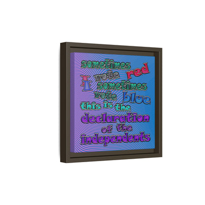 declaration of the independents - framed canvas art (light blue-purple wave)