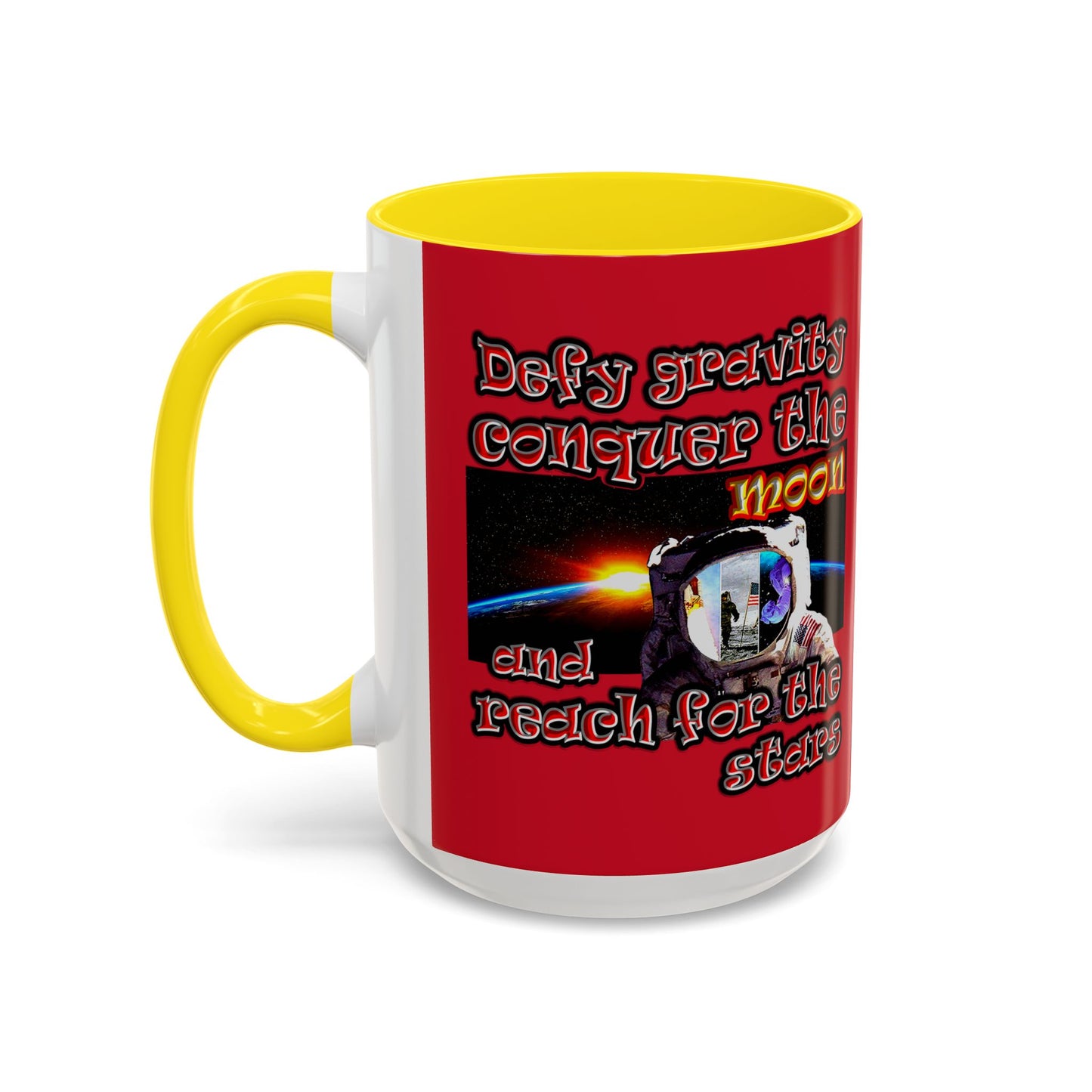 defy conquer reach - Accent Mug (dark red)