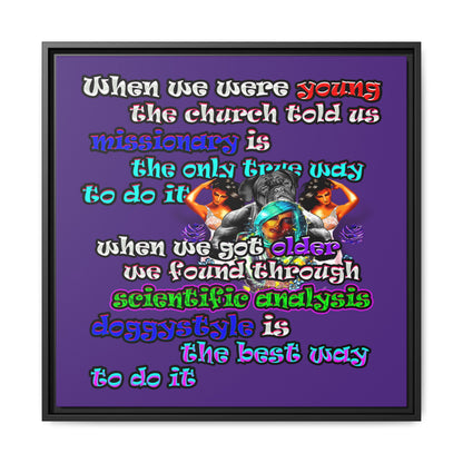 doggystyle - framed canvas art (purple)