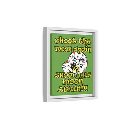 shoot the moon again - framed canvas art (green)