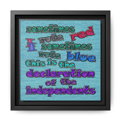 declaration of the independents - framed canvas art (faded blue)