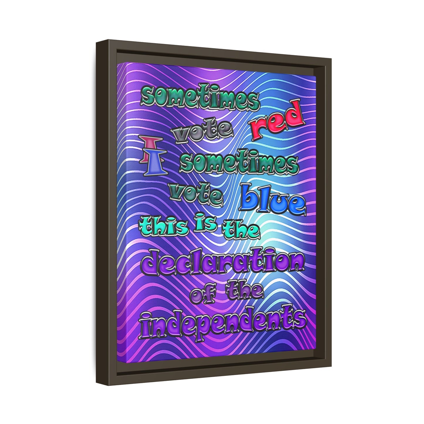 declaration of the independents - framed canvas art (purple wave)