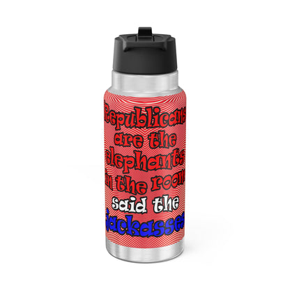 donkeys and elephants - Gator Tumbler, 32oz  (yellow-orange wave)