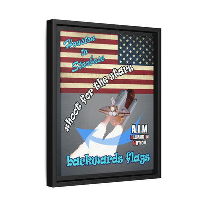 shoot for the stars - framed canvas art (grey-light grey)