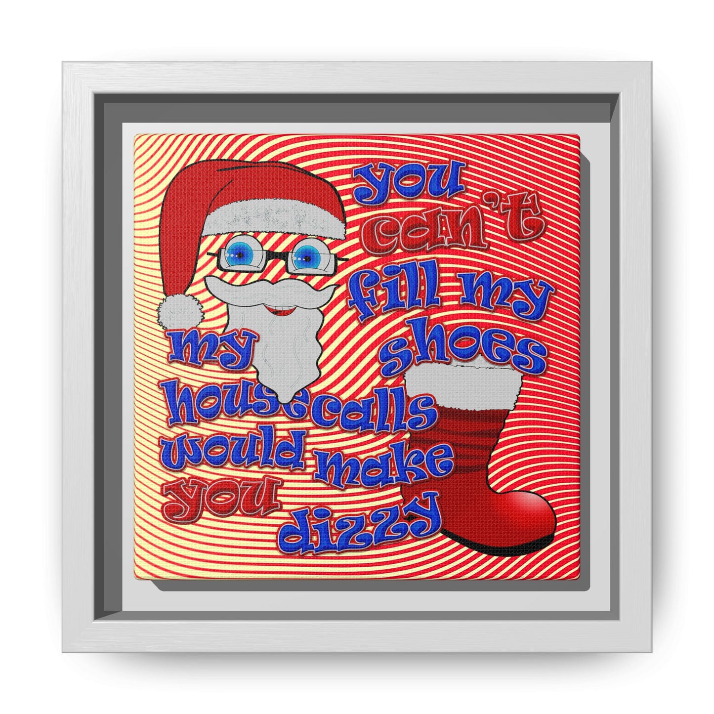 santa's shoes - framed canvas art (yellow-orange wave)