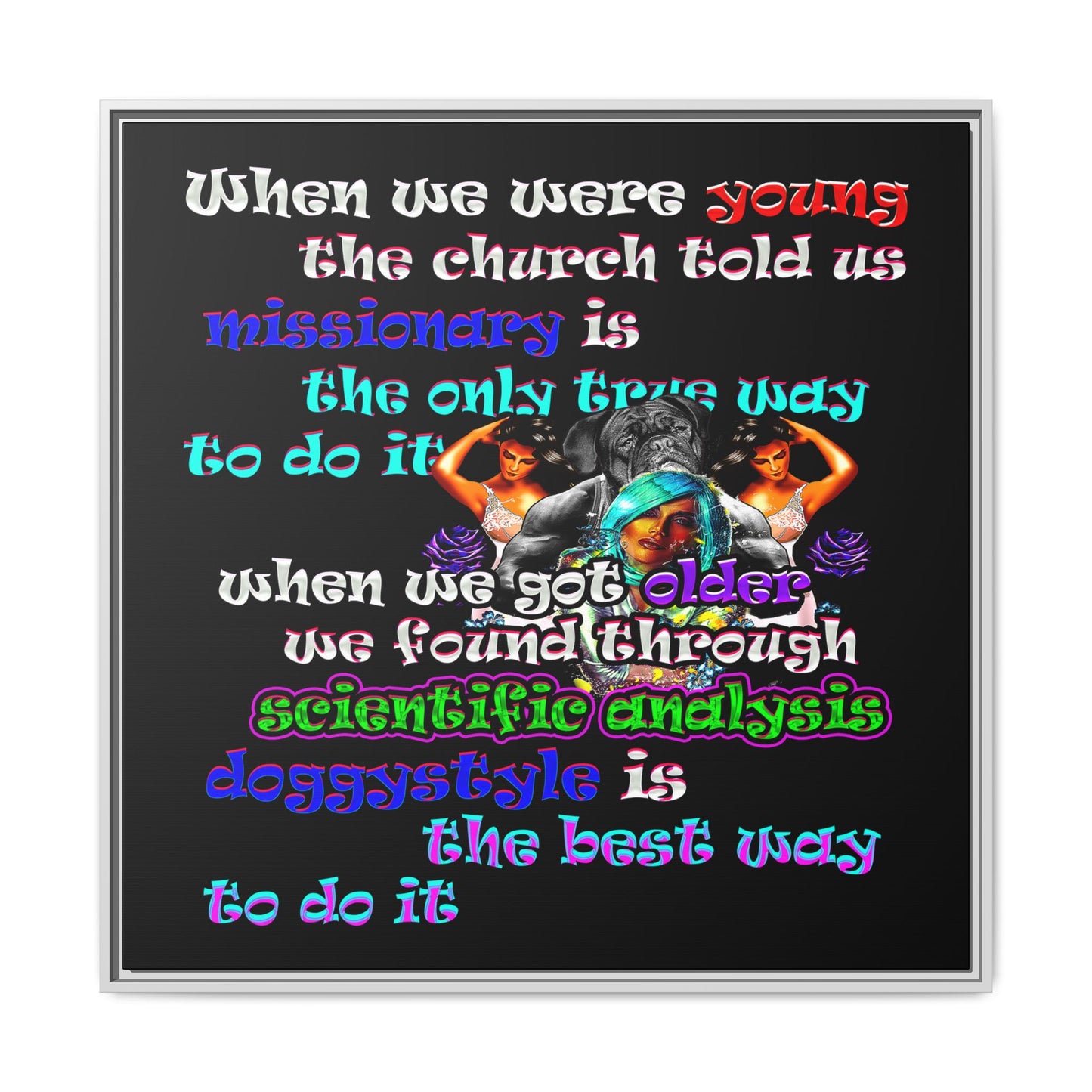 doggystyle - framed canvas art (black)