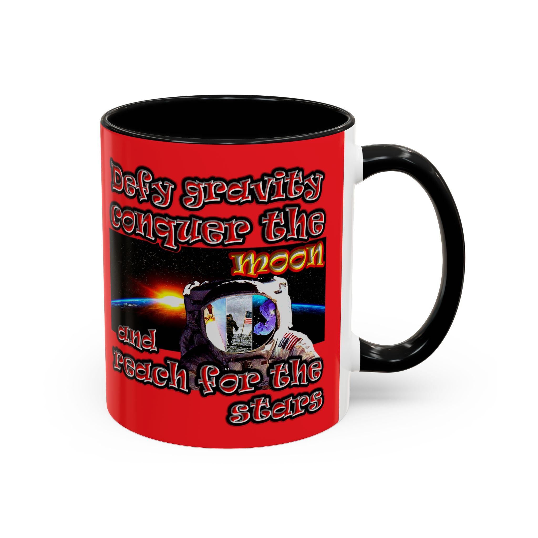 defy conquer reach - Accent Mug (red)