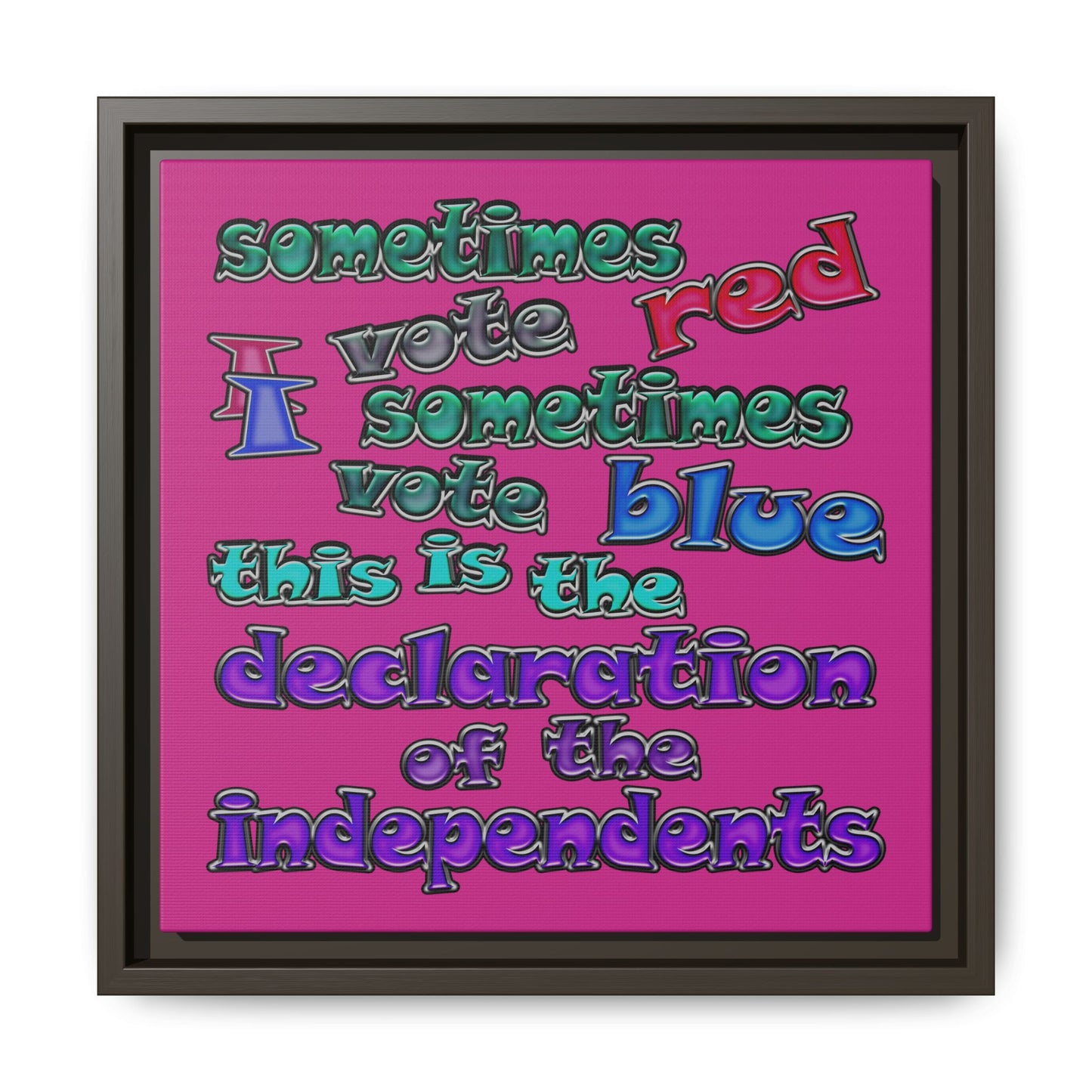 declaration of the independents - framed canvas art (pink)