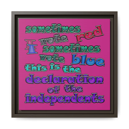 declaration of the independents - framed canvas art (pink)