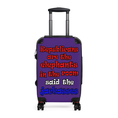 donkeys and elephants - Suitcase (purple)