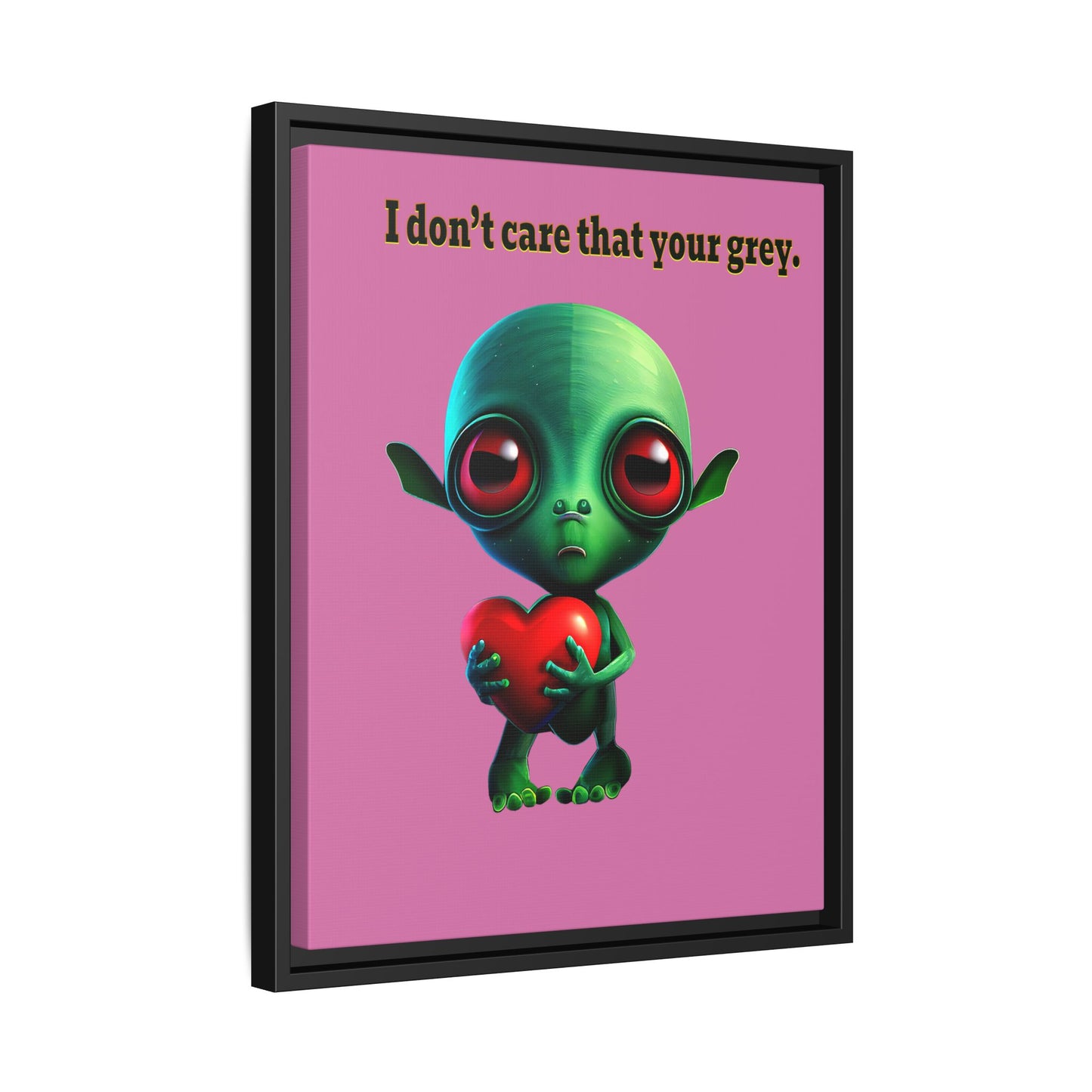 I don't care that your grey - framed canvas art (light pink)