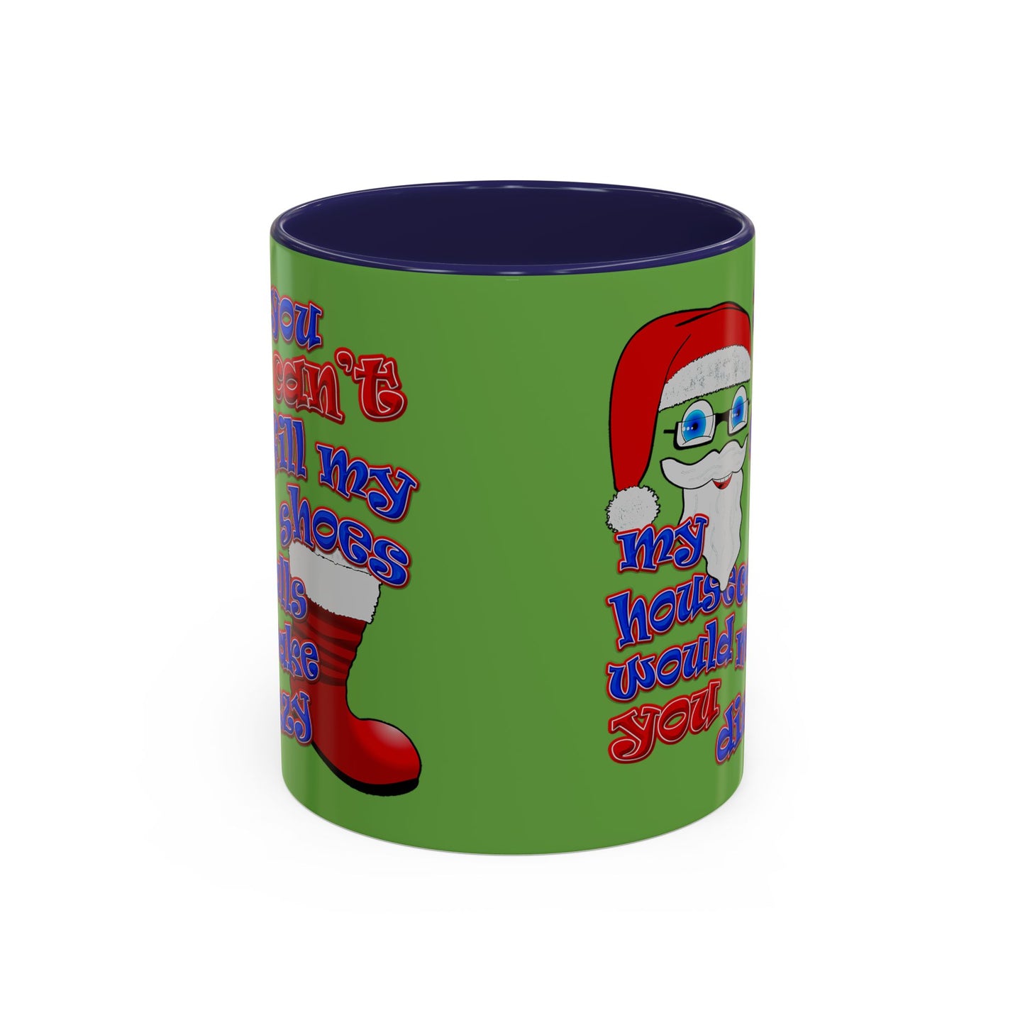 santa's shoes - Accent Mug (green)