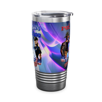 rw&b lives matter - Ringneck Tumbler, 20oz (grey-pink wave)